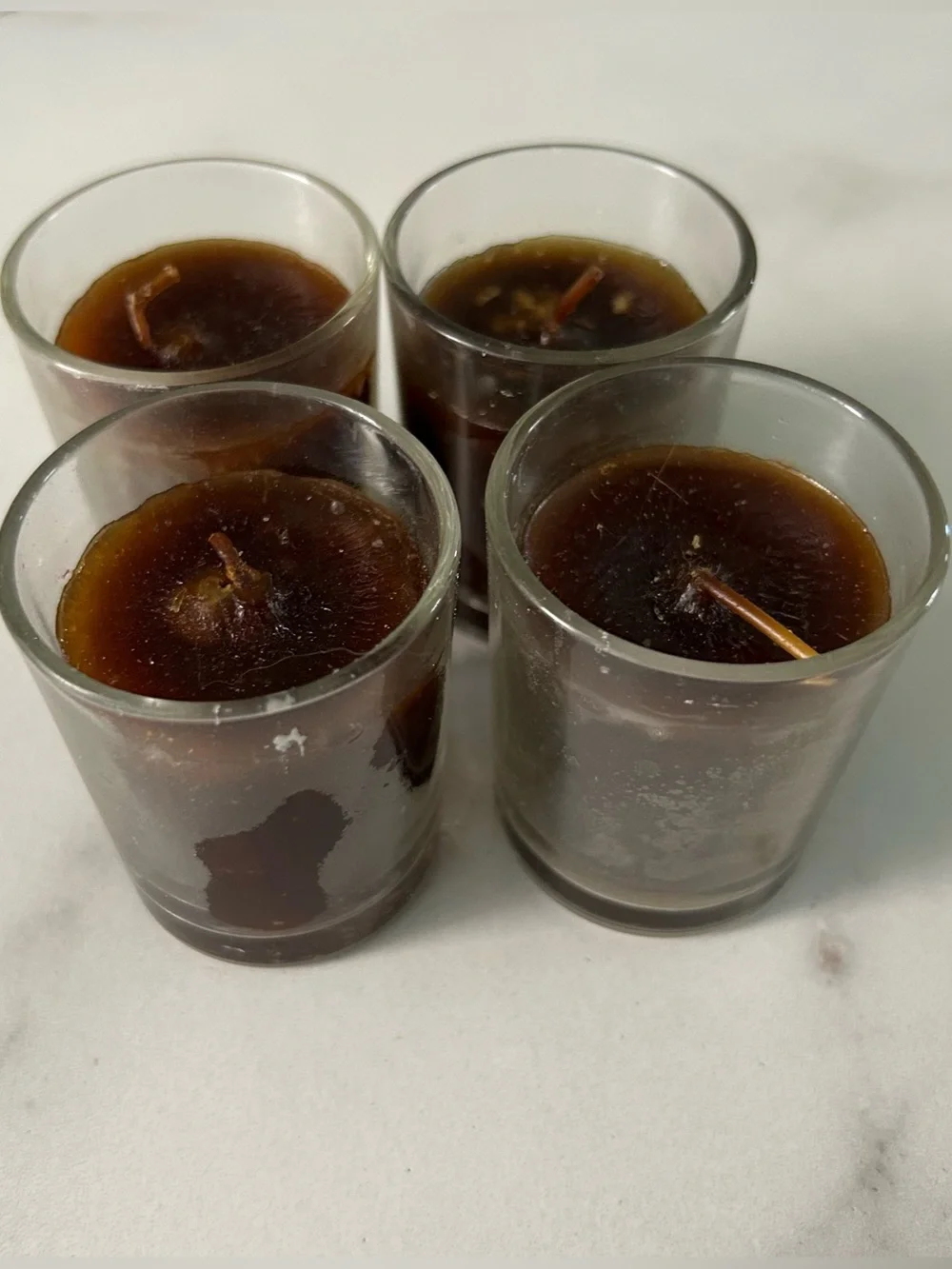 Set of 4 Brown Hazelnut Candles